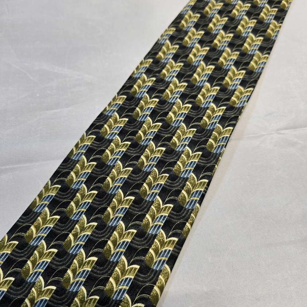 Ermenegildo Zegna Disegno Esculsivo Silk Tie 57.5x3.5 Geometric Design - Picture 7 of 9